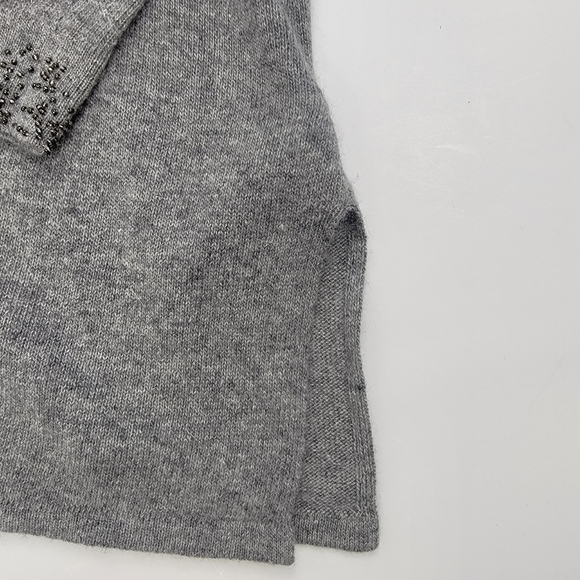 J. Crew Cashmere Blend Beaded Sweater Heather Grey NWT Size M - Picture 10 of 15